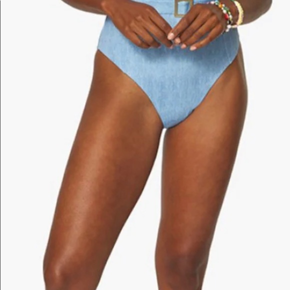 WeWoreWhat NWT Danielle denin texture  One Piece - Picture 2 of 7